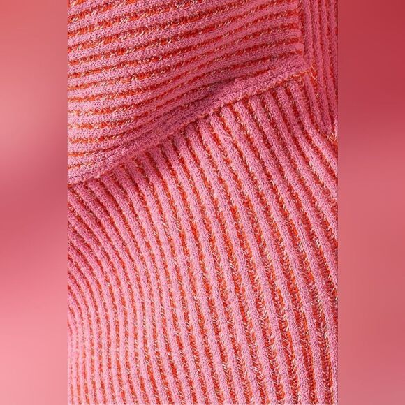 3.1 Phillip Lim Women's Long Sleeve Double Face Rib Cross Body Dress - Bubblegum - Picture 6 of 15